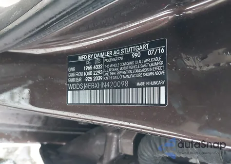 2017 Mercedes-Benz Cla 250 z USA, uszkodzony, nr VIN WDDSJ4EBXHN420098